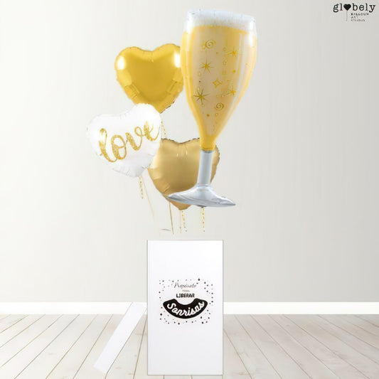 Caja GloBOOM con globos Amor y Cava