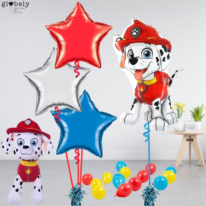 Caja GloBOOM con globos Patrulla Canina MARSHALL