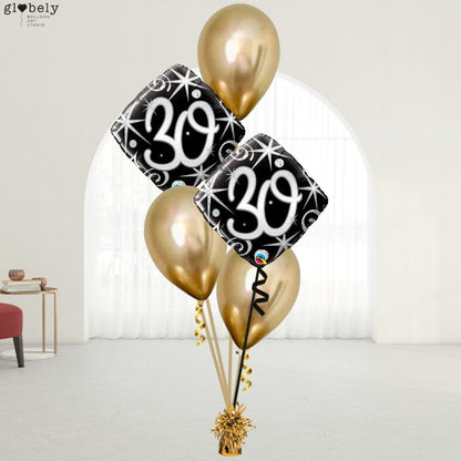 Caja GloBOOM con globos Diamond 30 Cumpleaños