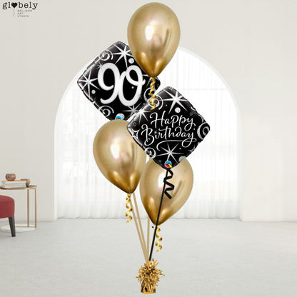 Caja GloBOOM con globos Diamond 90 Cumpleaños