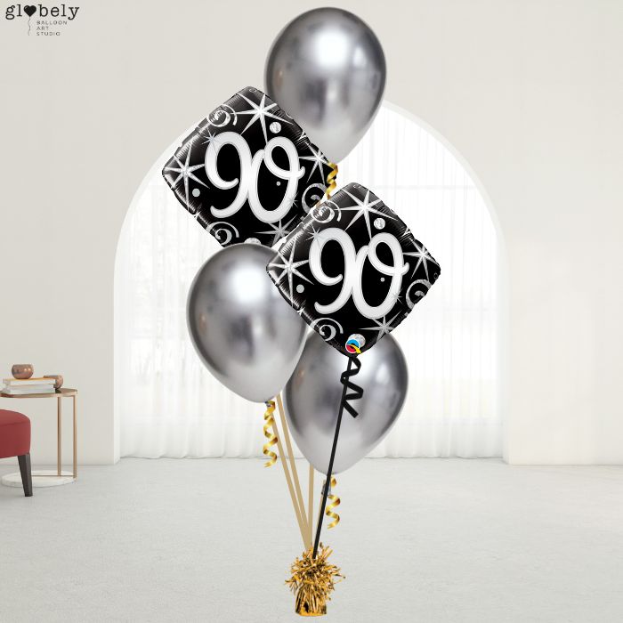 Caja GloBOOM con globos Diamond 90 Cumpleaños