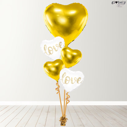 Caja GloBOOM con globos corazón pasión oro