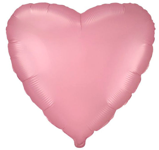 Globo corazón rosa pastel satín