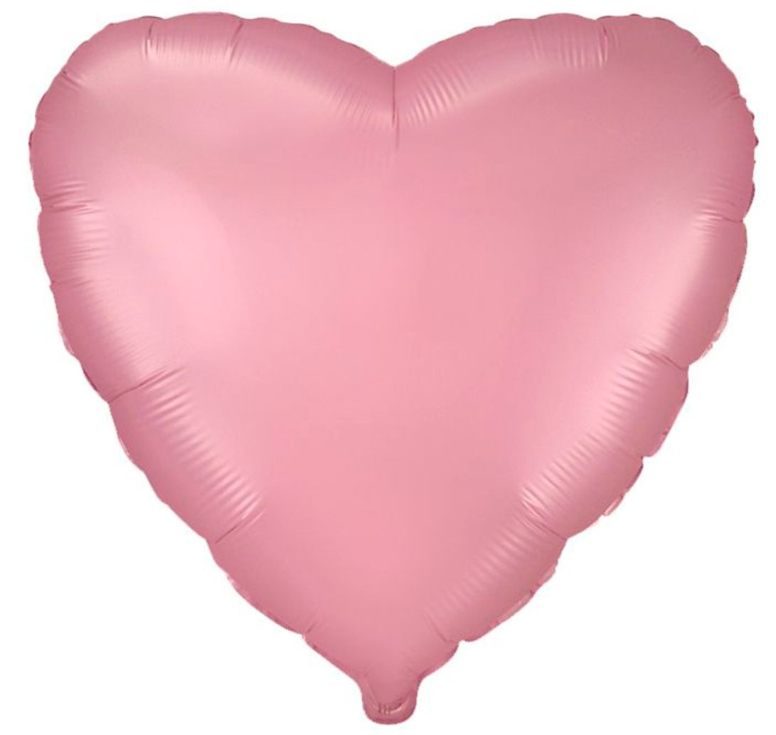 Globo corazón rosa pastel satín inflado