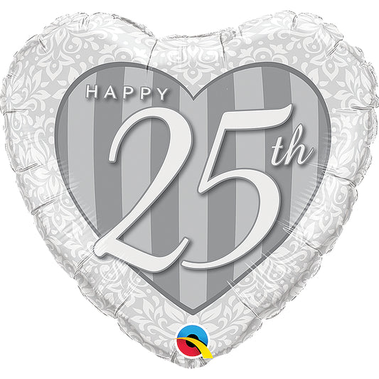 Globo corazón happy 25th inflado