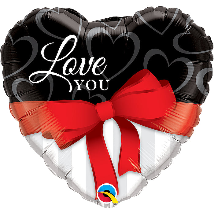 globo foil corazon love you lazo rojo globely 46cm