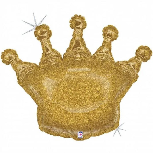 Globo corona dorada glitter