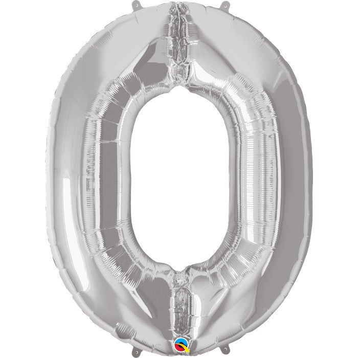 Globo foil numero plata 102cm inflado