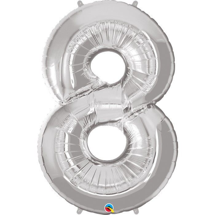 Globo foil numero plata 102cm inflado