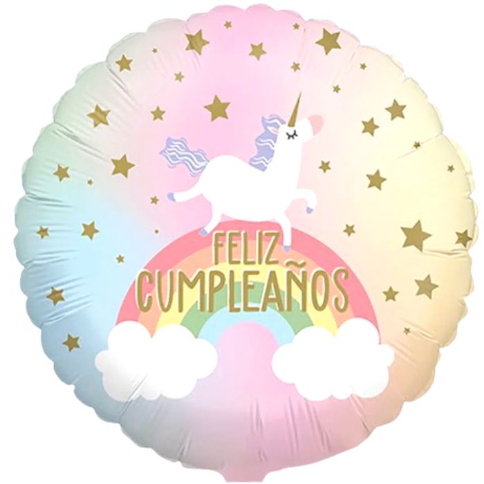 Globo Happy Birthday unicornios