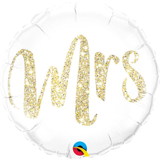 Globo Mrs. purpurina oro inflado