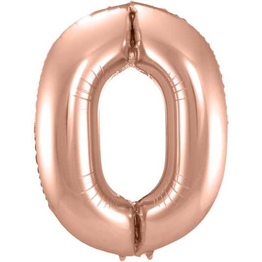 Globo foil numero oro rosado inflado