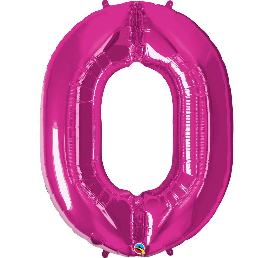 Globo foil numero rosa 102cm inflado