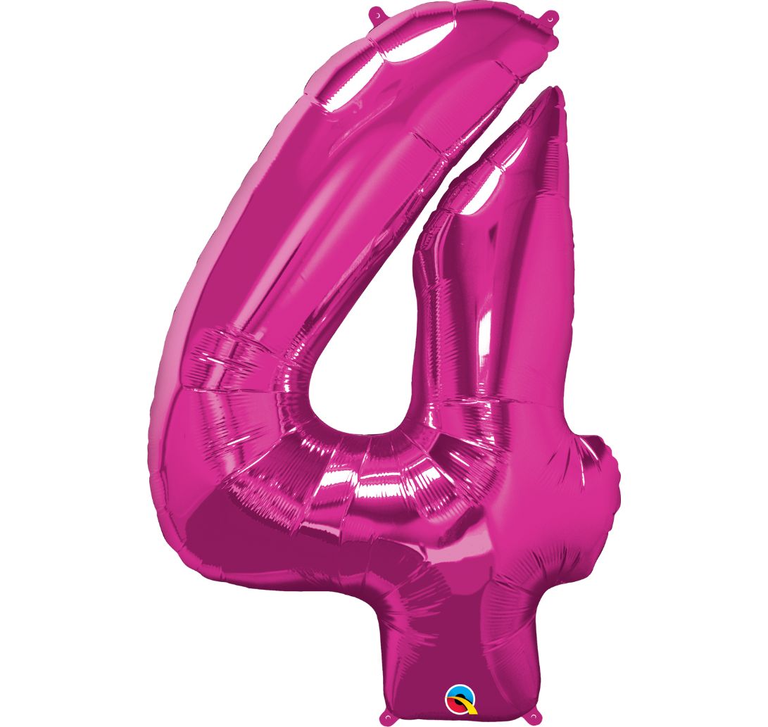 Globo foil numero rosa 102cm inflado