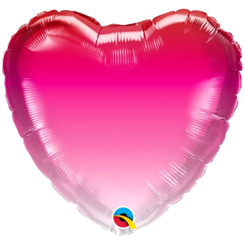 Globo corazón rosa degradado inflado