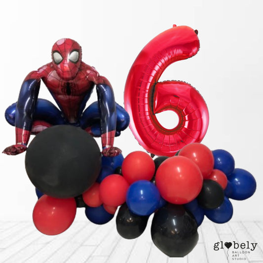 Ramo de globos Número Spiderman