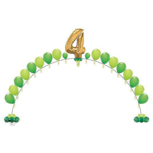 Arco tira de perlas oro y verde