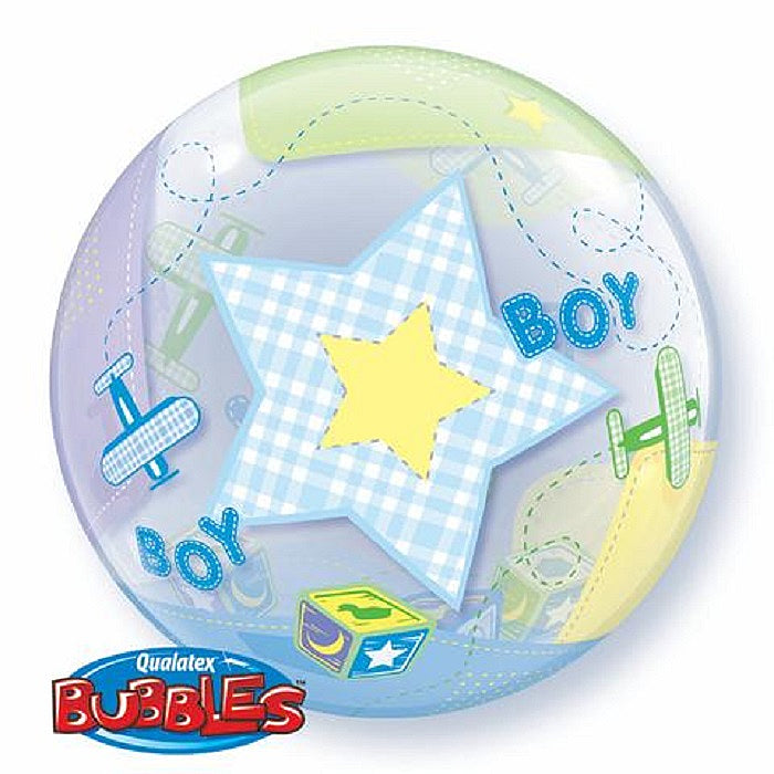 Globo bubble baby boy aviones inflado