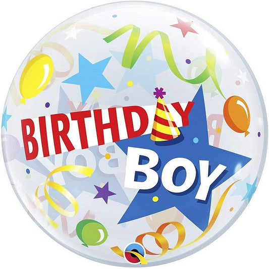 Globo bubble bithday boy inflado