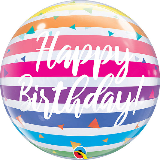 Globo bubble happy birthday arcoiris inflado