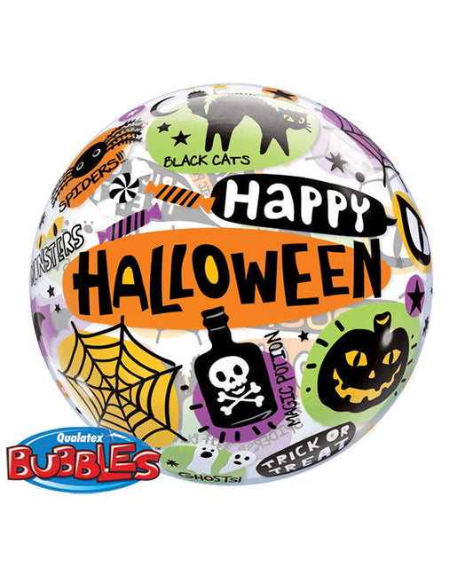 Globo bubble happy halloween mensajes inflado