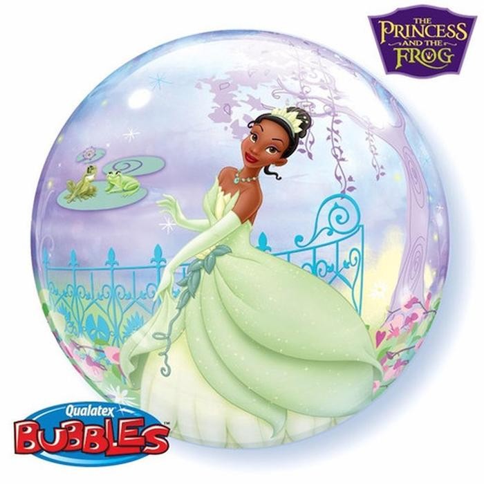 Globo bubble princesa Tiana y el sapo inflado