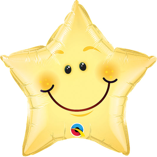 Globo estrella smiley amarillo