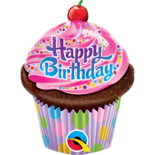 Globo foil mini birthday cupcake