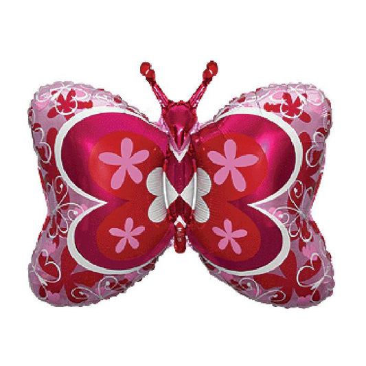 Globo foil mini mariposa fucsia