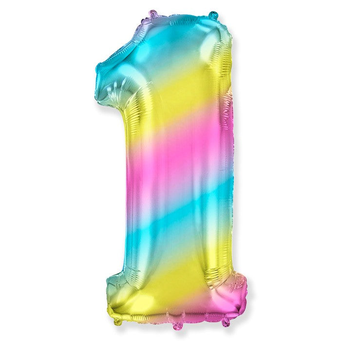 Globo foil numero arcoiris 102cm