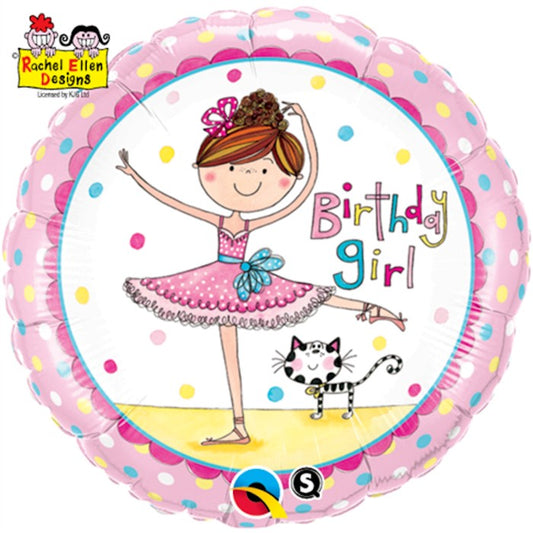 Globo happy birthday bailarina