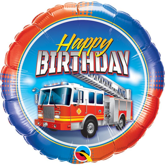 Globo happy birthday coche bomberos