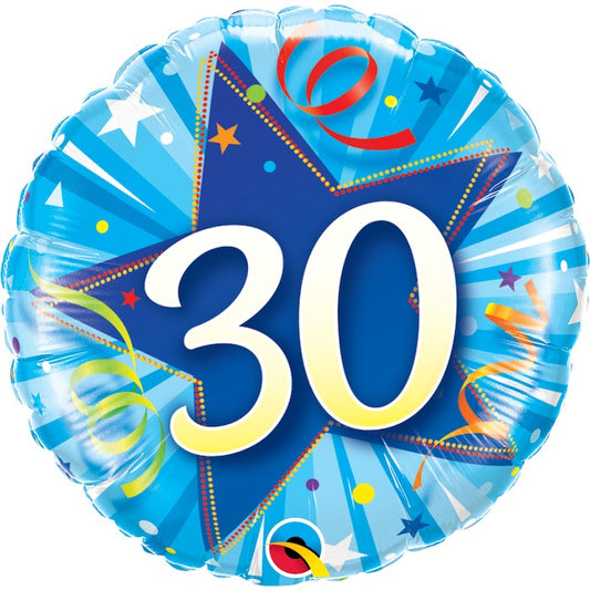 Globo numero 30 estrella azul