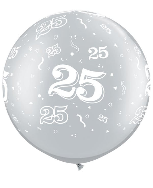 Globo gigante número 25 plata