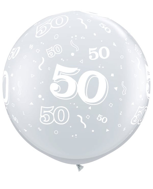 Globo gigante número 50 transparente joya